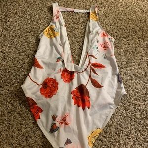Flowery bathing suit one piece